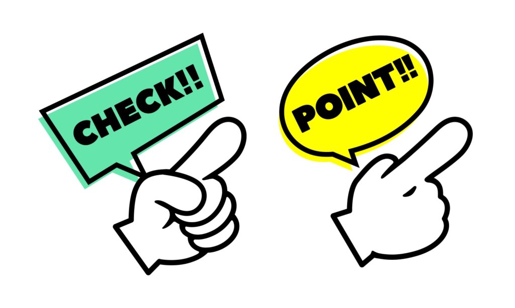 チェック、ポイントの指さしアイコンセット